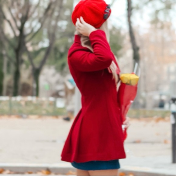 Red Wool Coat - Picture 2 of 5